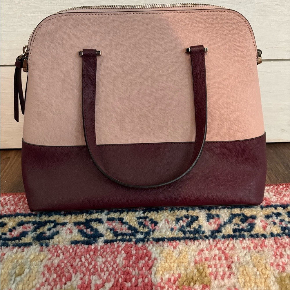 Kate Spade Two-Tone Pink and Burgundy Satchel - Picture 2 of 5